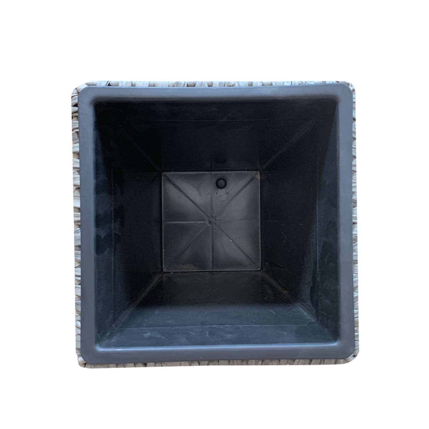  Infinity 11 In. H X 11 In. W X 11 In. D Plastic Wicker Planter Gray