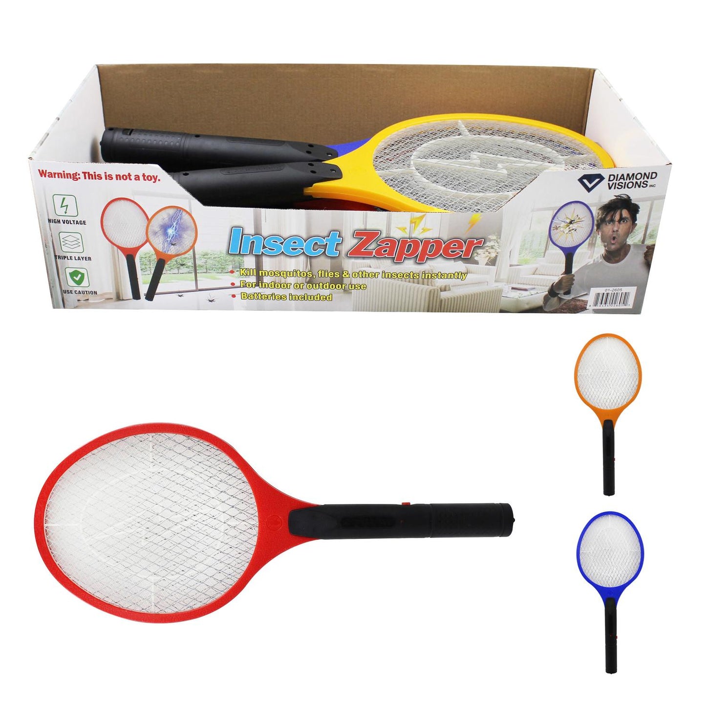  Diamond Visions Indoor And Outdoor Insect Racket Zapper