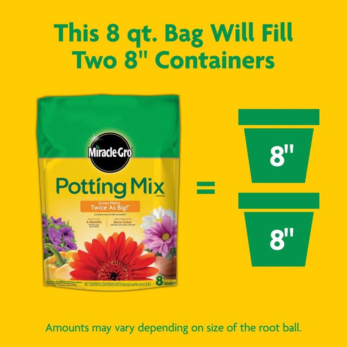  Miracle-Gro Flower And Plant Potting Mix 8 Qt