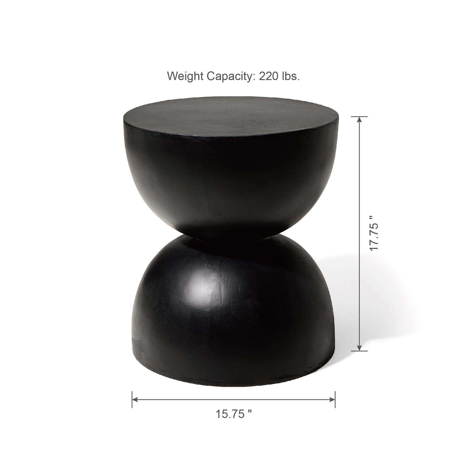  Glitzhome 17.75 In. H Black Fiberglass/MGO Plant Stand