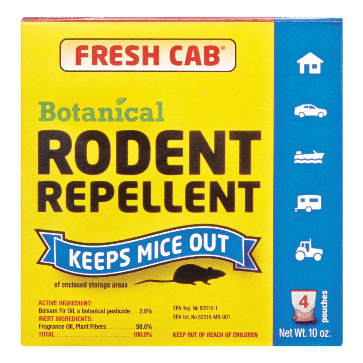  EarthKind Fresh Cab Animal Repellent Pouch For Rodents 10 Oz
