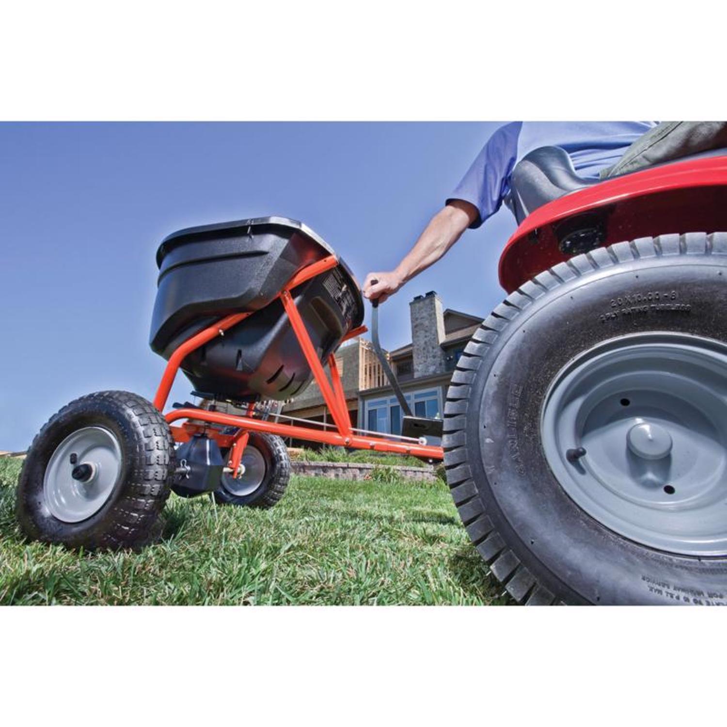  Agri-Fab 12 Ft. W Tow Behind Spreader For Fertilizer/Ice Melt/Seed 130 Lb. Cap.