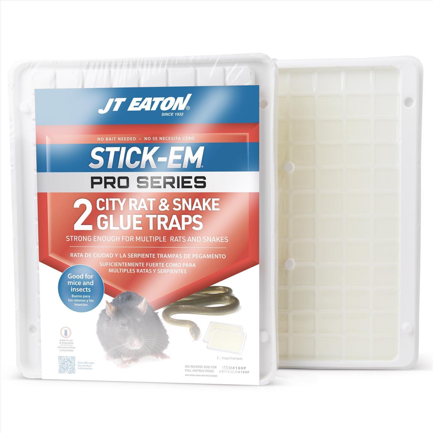  JT Eaton Stick-Em Pro Series Extra Large Glue Board Trap For Rodents And Snakes 2 Pk