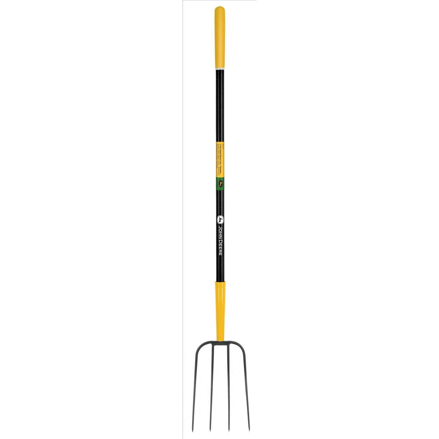  John Deere 4 Tine Steel Manure Fork 48 In. Fiberglass Handle