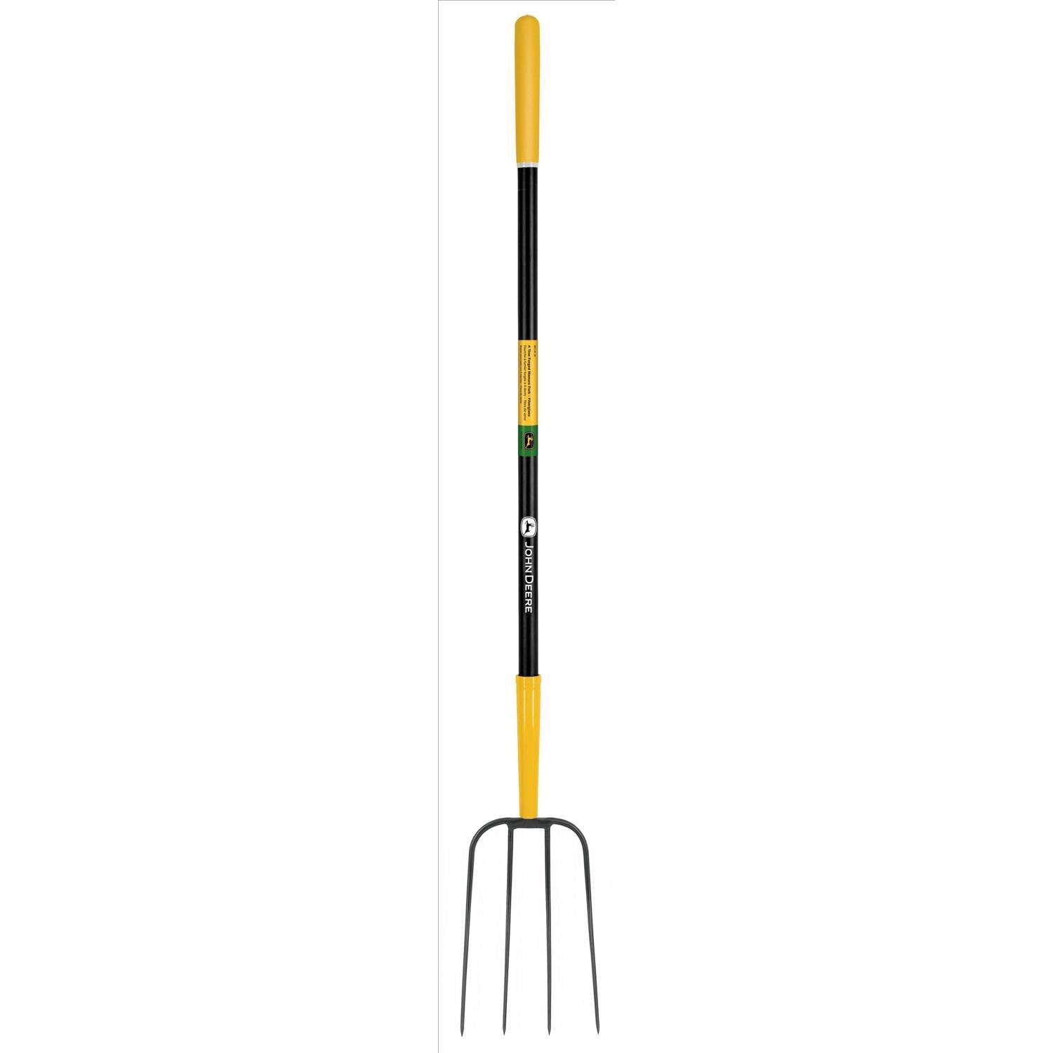  John Deere 4 Tine Steel Manure Fork 48 In. Fiberglass Handle