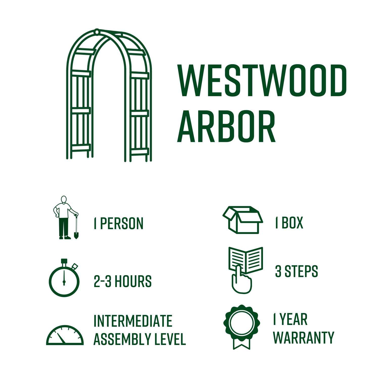  Vita Westwood 85.5 In. H Brown Wood Garden Arbor