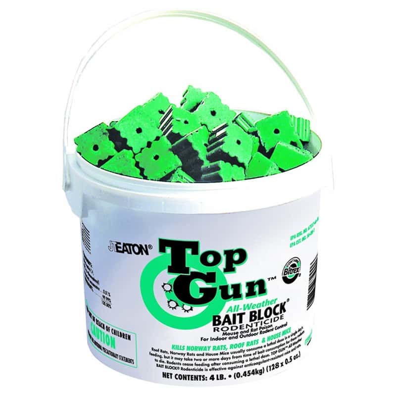  JT Eaton Top Gun Toxic Bitrex Bait Blocks For Mice And Rats 4 Lb 128 Pk