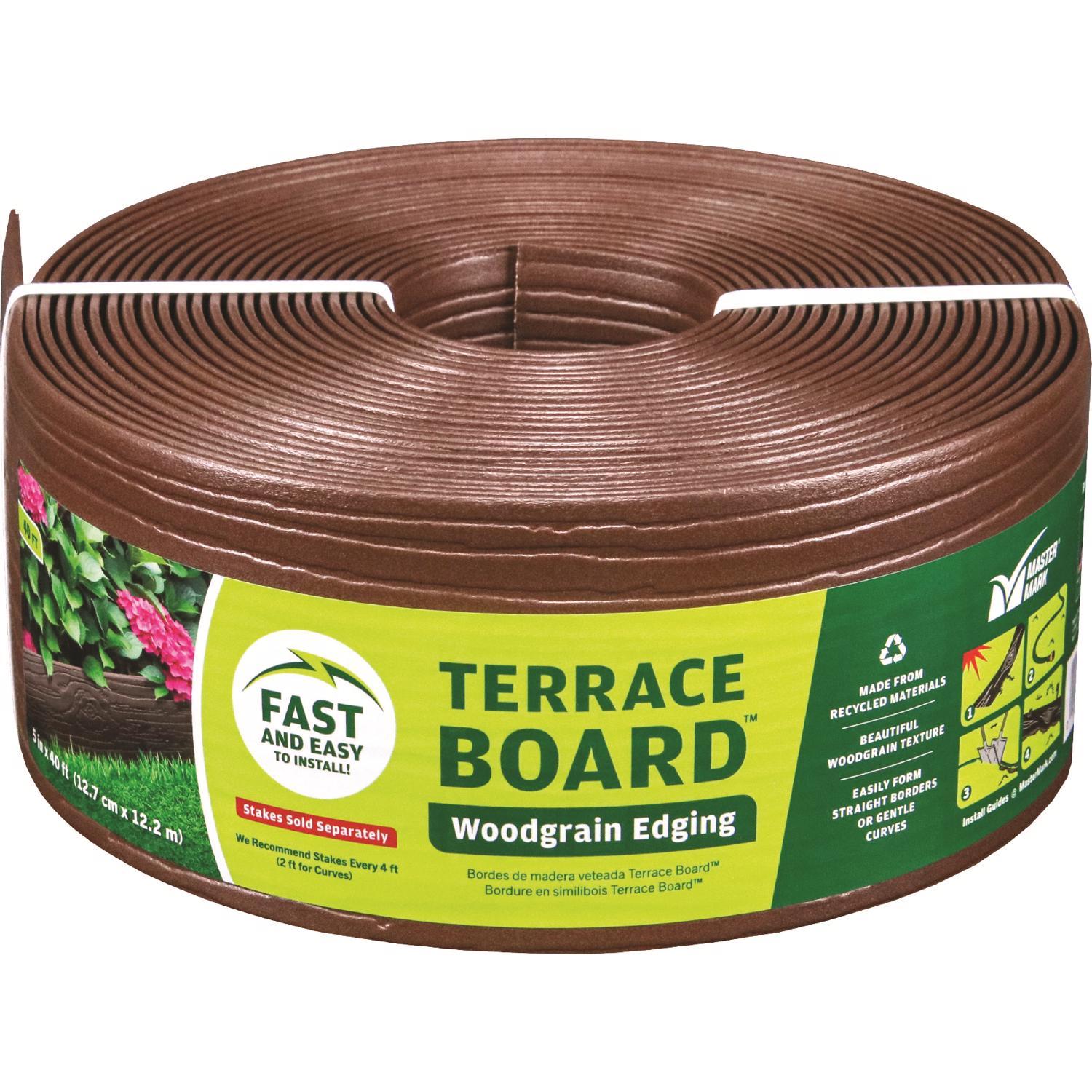  Master Mark Terrace Board 40 Ft. L X 4 In. H Plastic Brown Lawn Edging