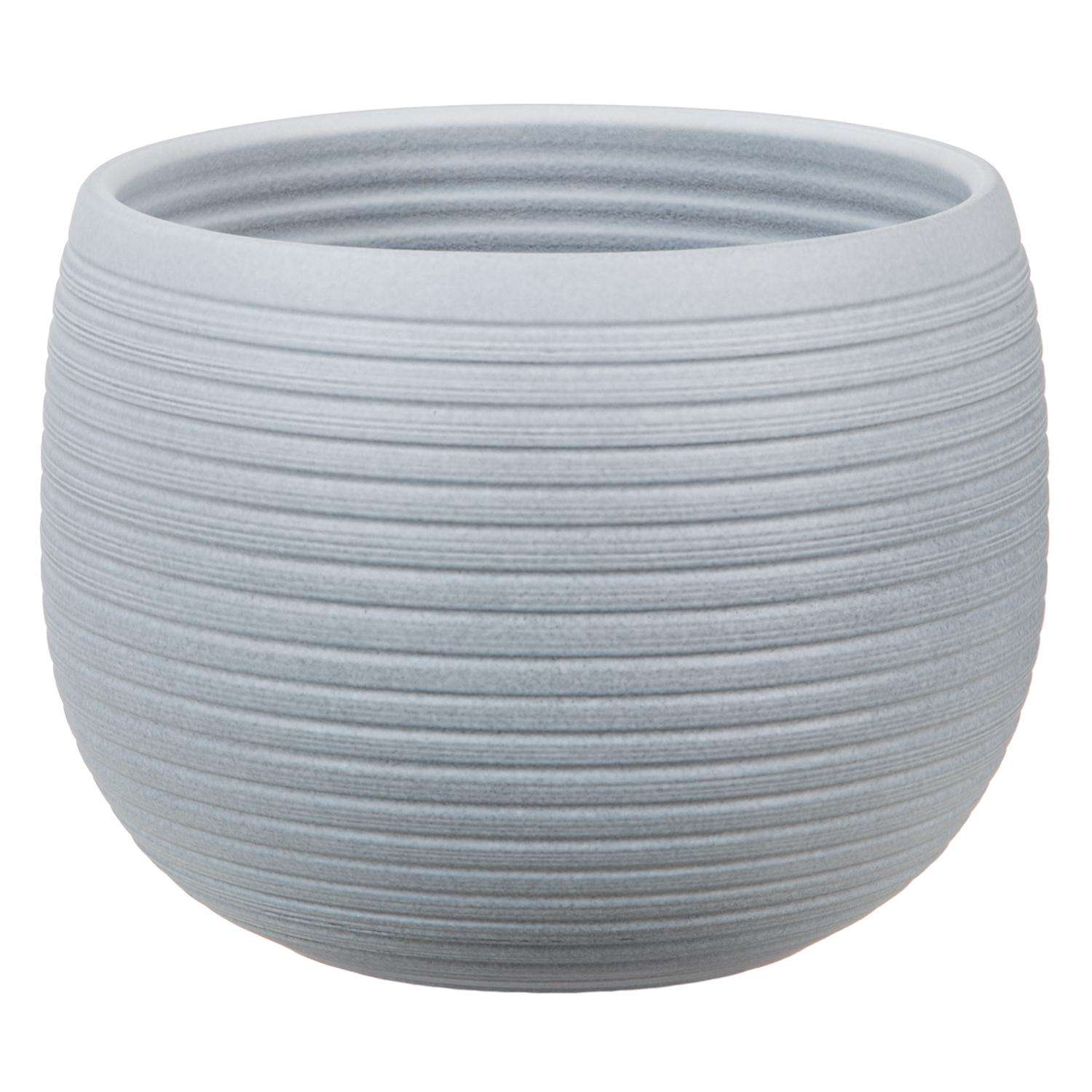  Scheurich Linara 7 In. D Ceramic Flower Pot Light Gray
