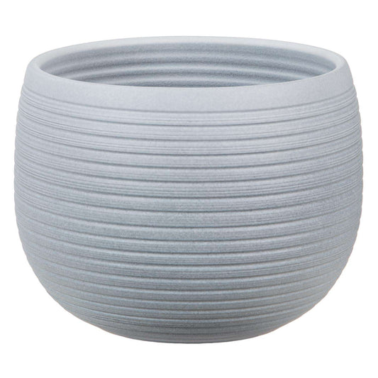  Scheurich Linara 7 In. D Ceramic Flower Pot Light Gray
