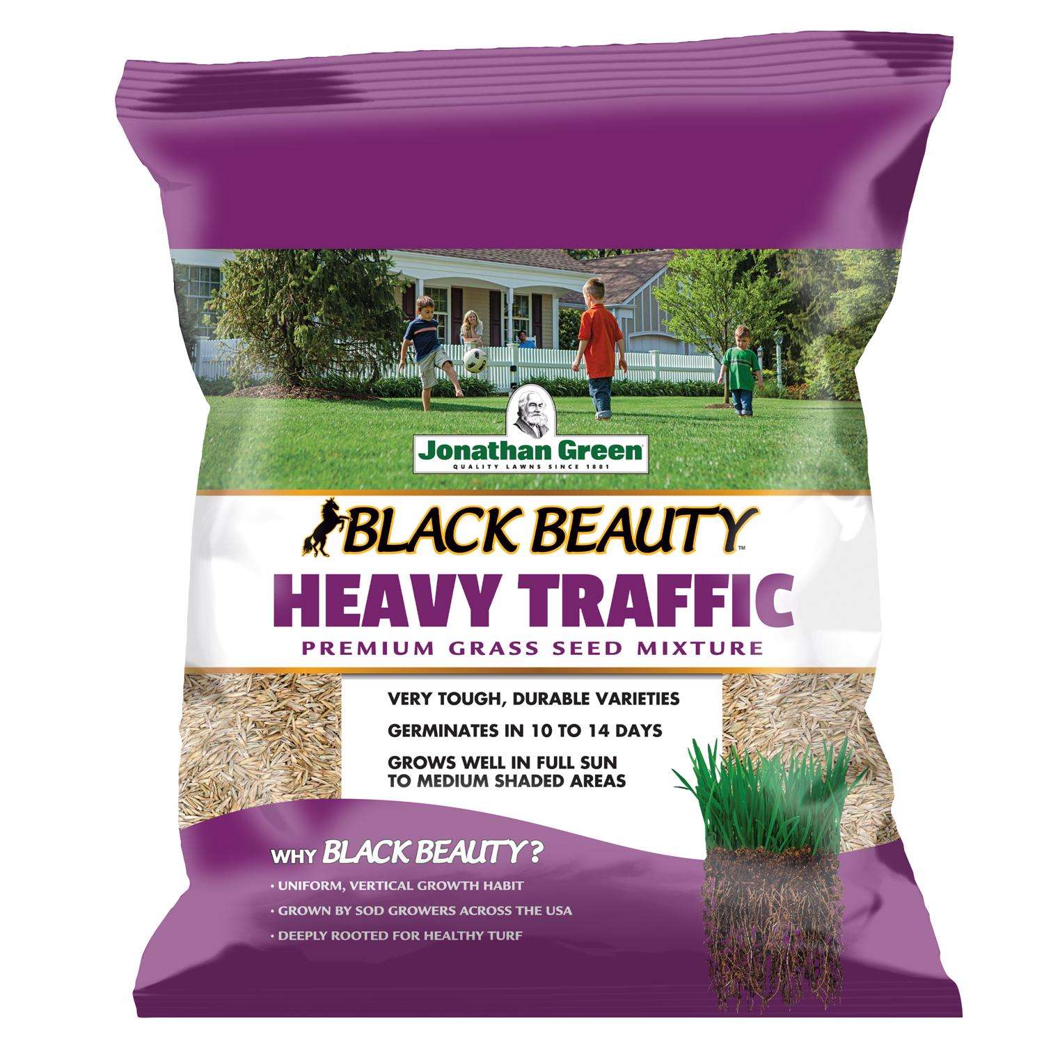  Jonathan Green Black Beauty Heavy Traffic Mixed Full Sun/Medium Shade Grass Seed 7 Lb