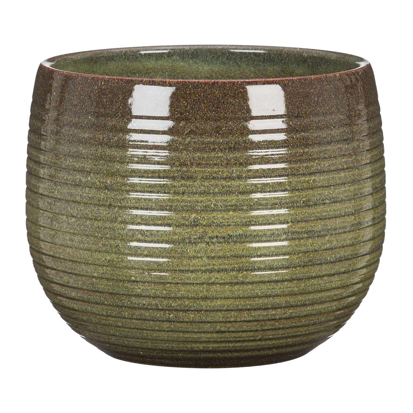  Scheurich Linara 6.25 In. D Ceramic Flower Pot Green