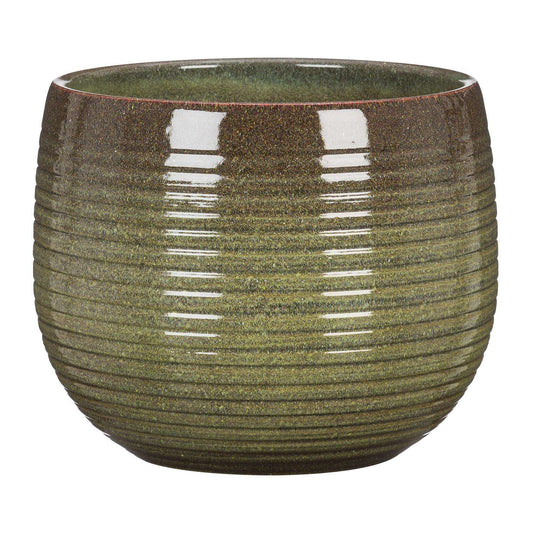  Scheurich Linara 6.25 In. D Ceramic Flower Pot Green