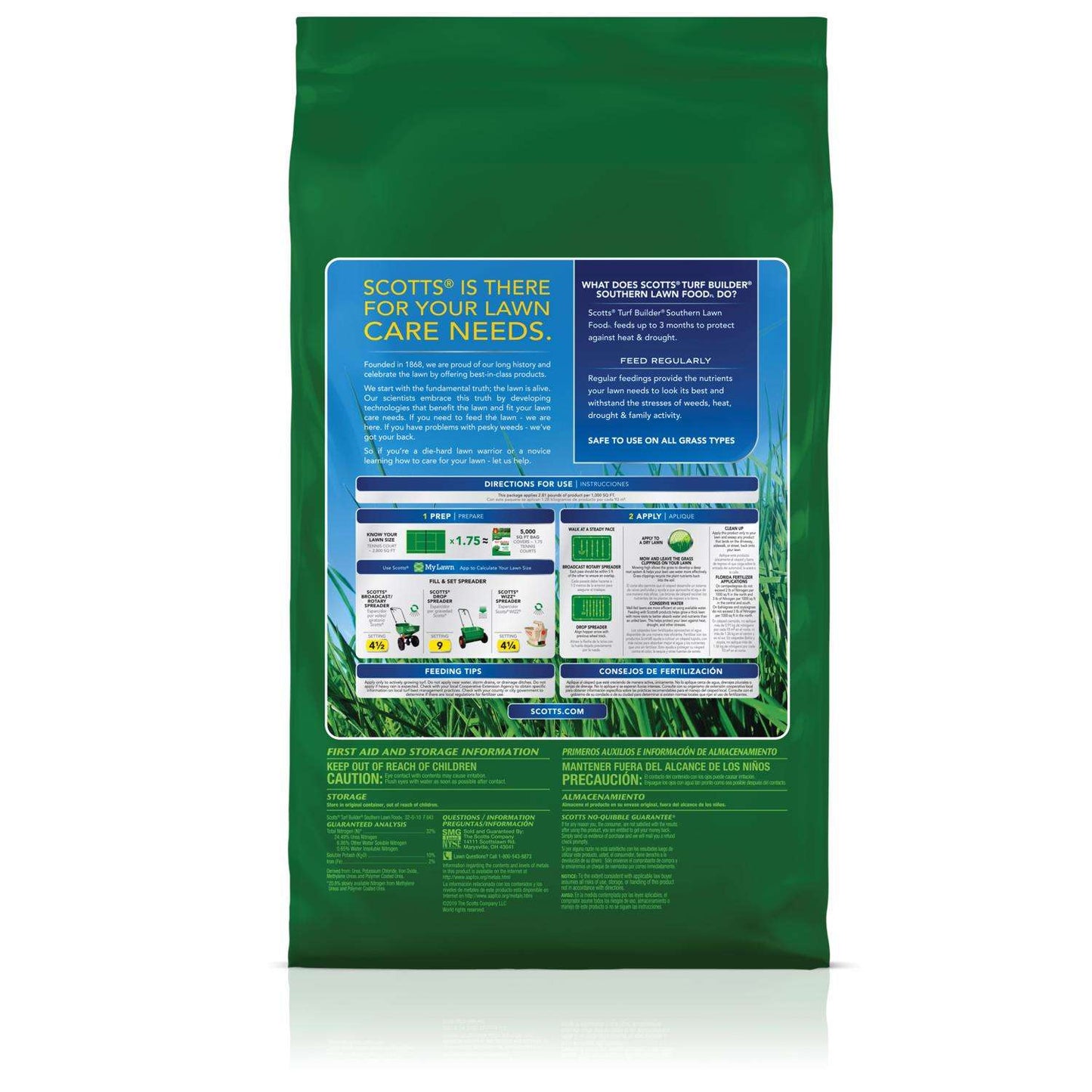  Scotts Turf Builder All-Purpose Lawn Fertilizer For All Grasses 10000 Sq Ft