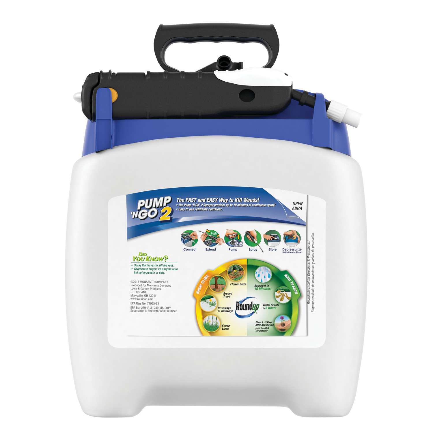  Roundup Fast Act Technology Weed And Grass Killer RTU Liquid 1.33 Gal