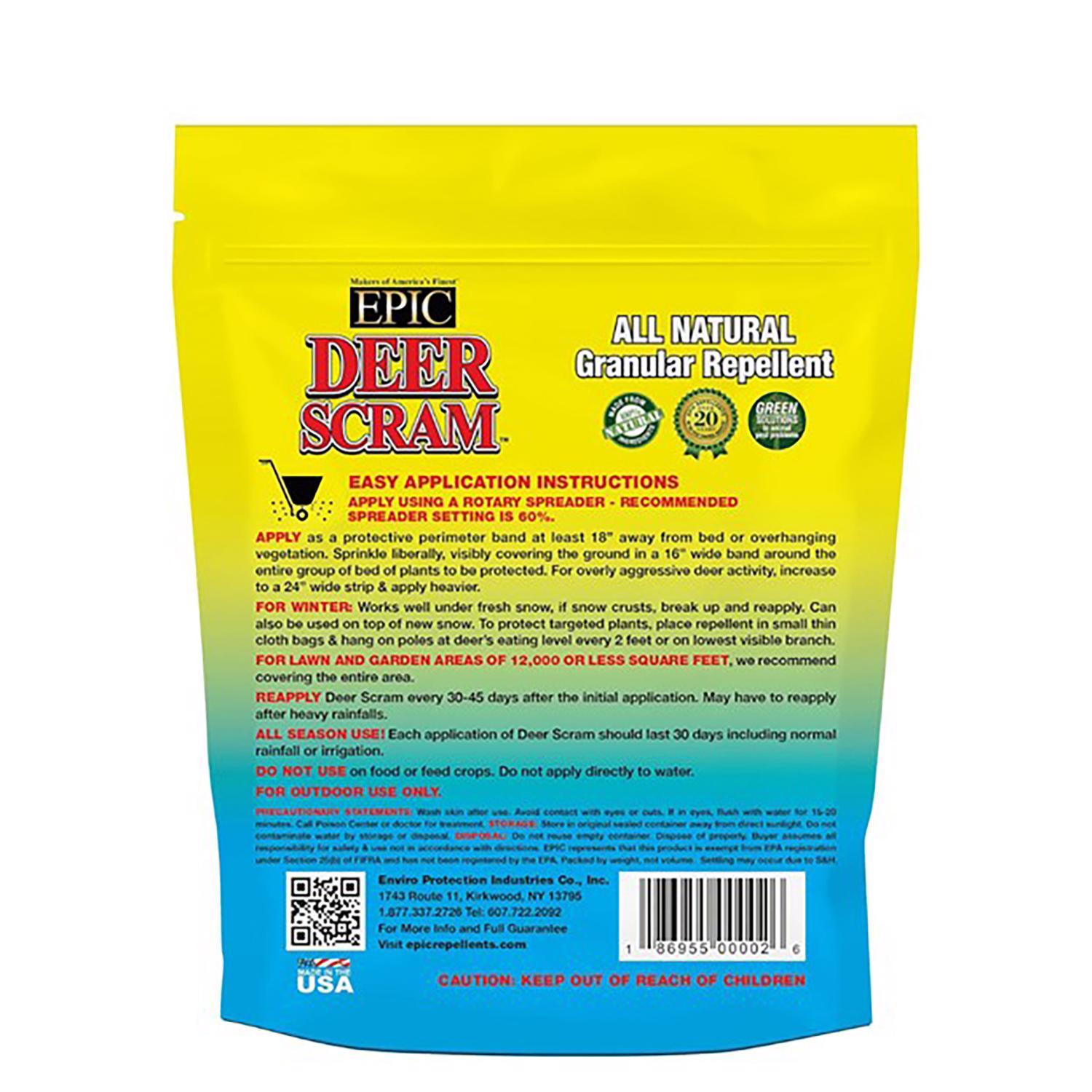  Epic Products Deer Scram Animal Repellent Granules For Deer 6 Lb