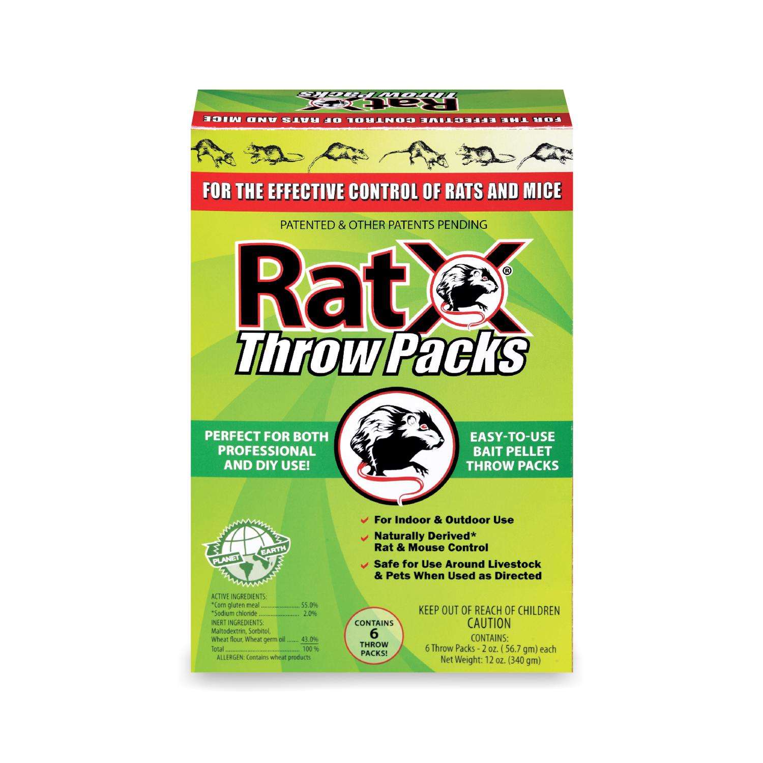  RatX Non-Toxic Bait Pellet Throw Pack For Mice And Rats 6 Pk