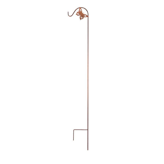 Panacea Brown Steel 84 In. H Single Crook With Butterfly Plant Hook 1 Pk