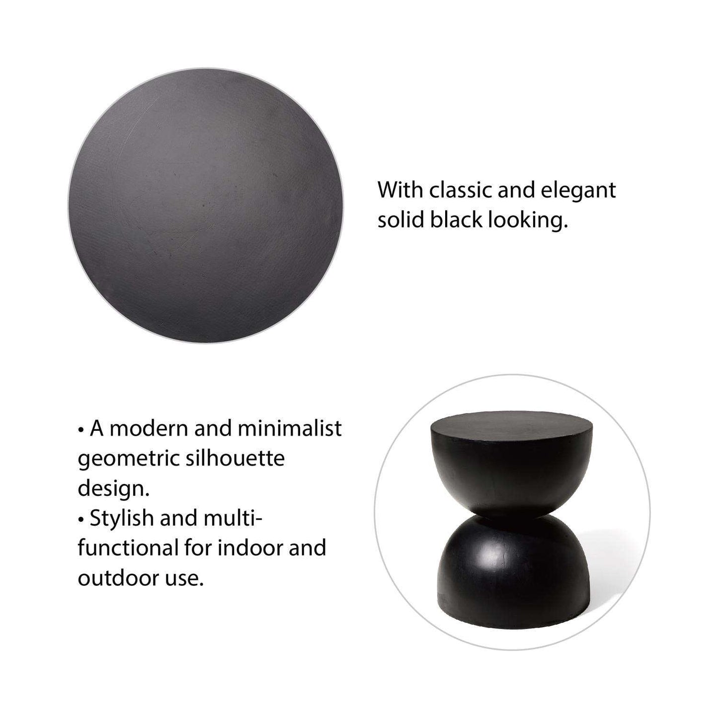  Glitzhome 17.75 In. H Black Fiberglass/MGO Plant Stand