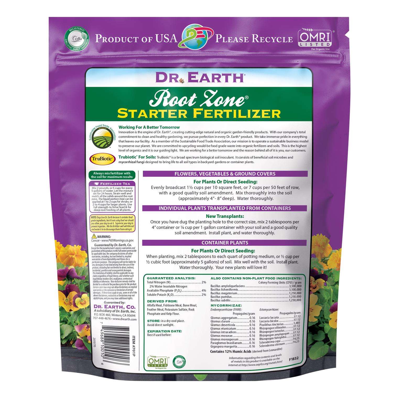  Dr. Earth Root Zone Organic Granules Plant Food 4 Lb