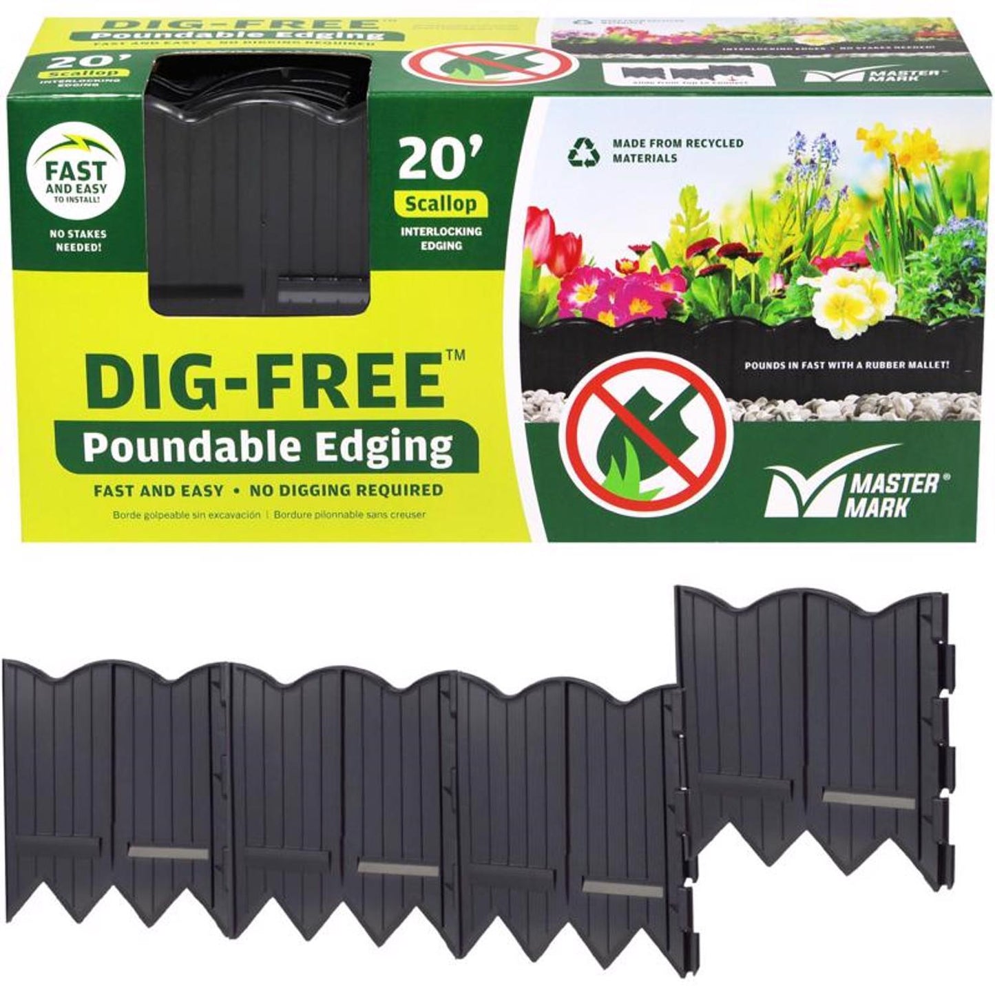  Master Mark 20 Ft. L X 6 In. H Plastic Black Poundable Edging