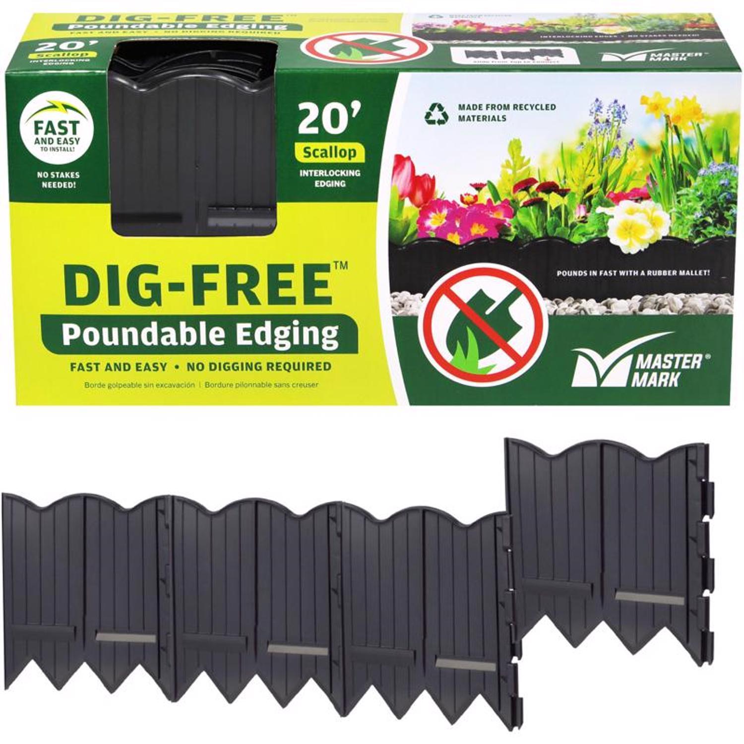  Master Mark 20 Ft. L X 6 In. H Plastic Black Poundable Edging