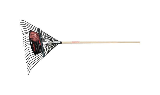  Razor-Back 68 In. 24 Tine Steel Leaf Rake Wood Handle