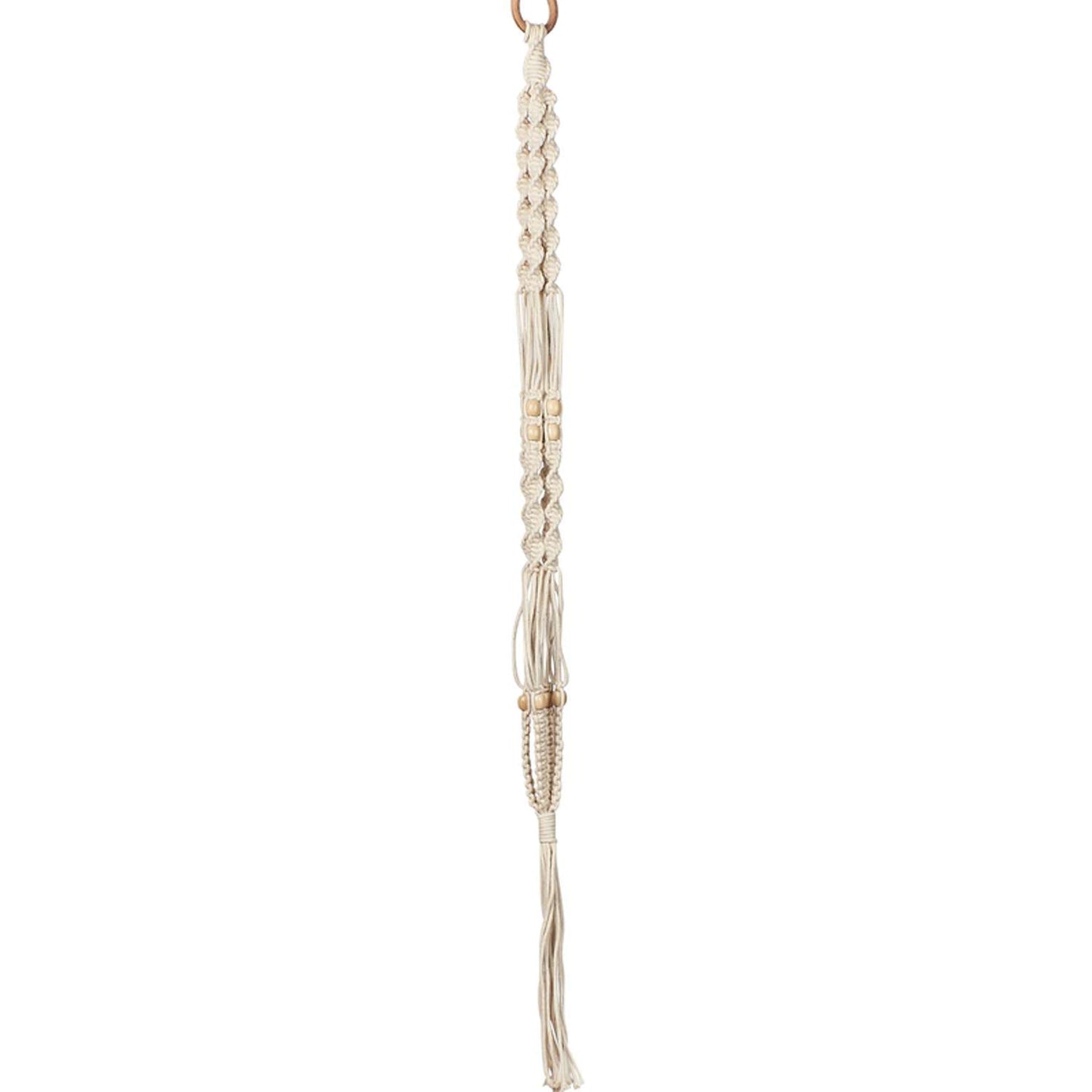  Primitive Planters White Cotton 42 In. H Beaded Plant Hanger 1 Pk