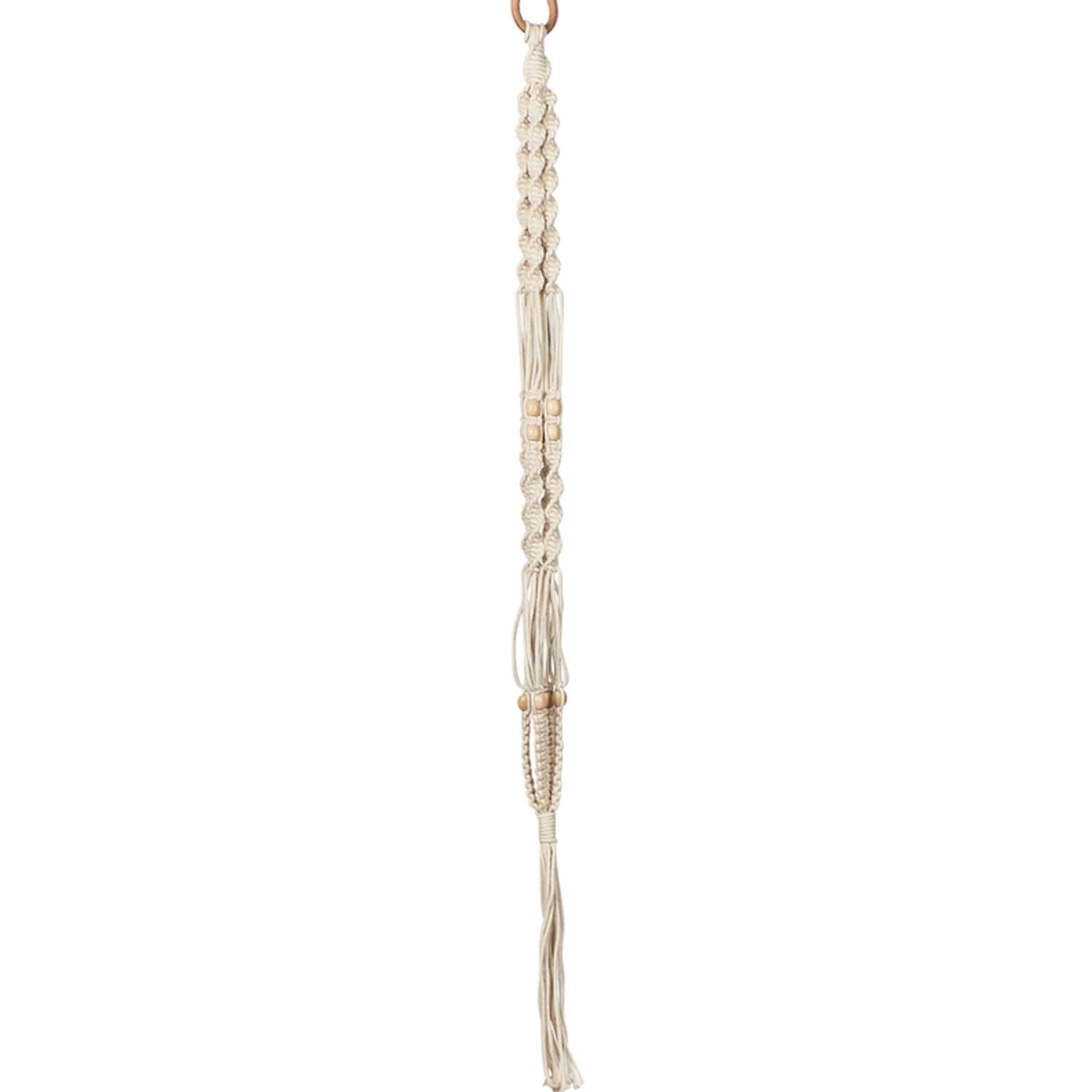  Primitive Planters White Cotton 42 In. H Beaded Plant Hanger 1 Pk