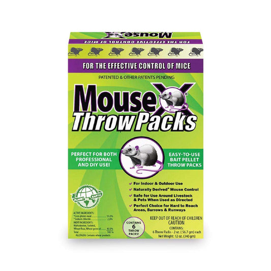  MouseX Non-Toxic Bait Pellet Throw Pack For Mice 12 Oz 6 Pk