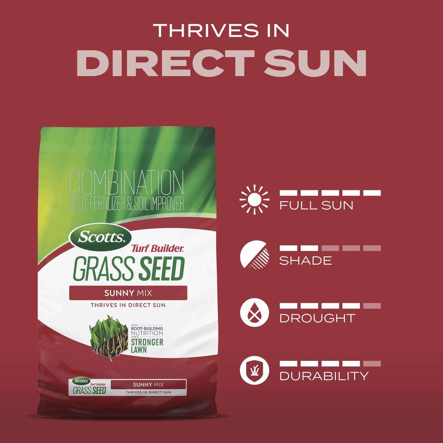  Scotts Turf Builder Mixed Full Sun Fertilizer/Seed/Soil Improver 2.4 Lb