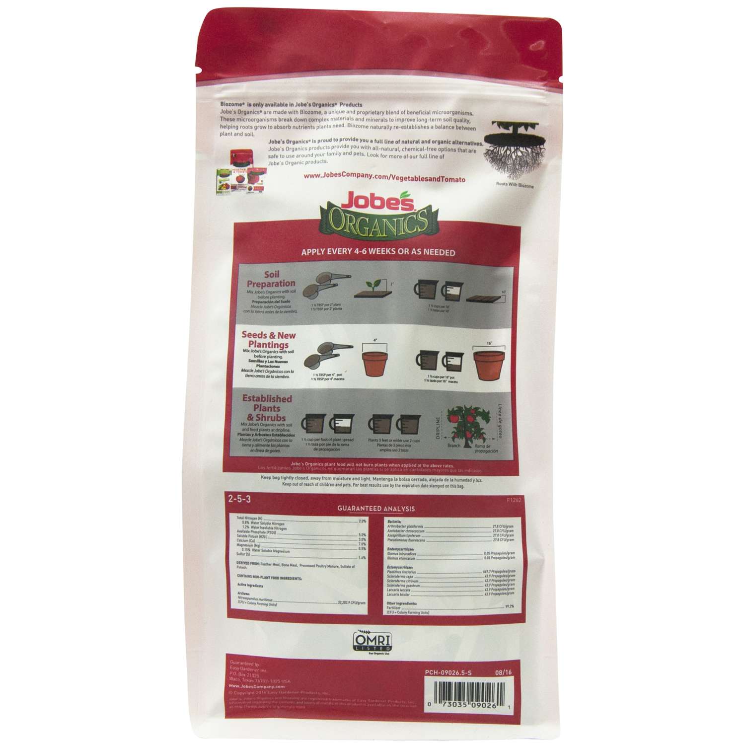  Jobe's Biozome Organic Granules Plant Food 4 Lb
