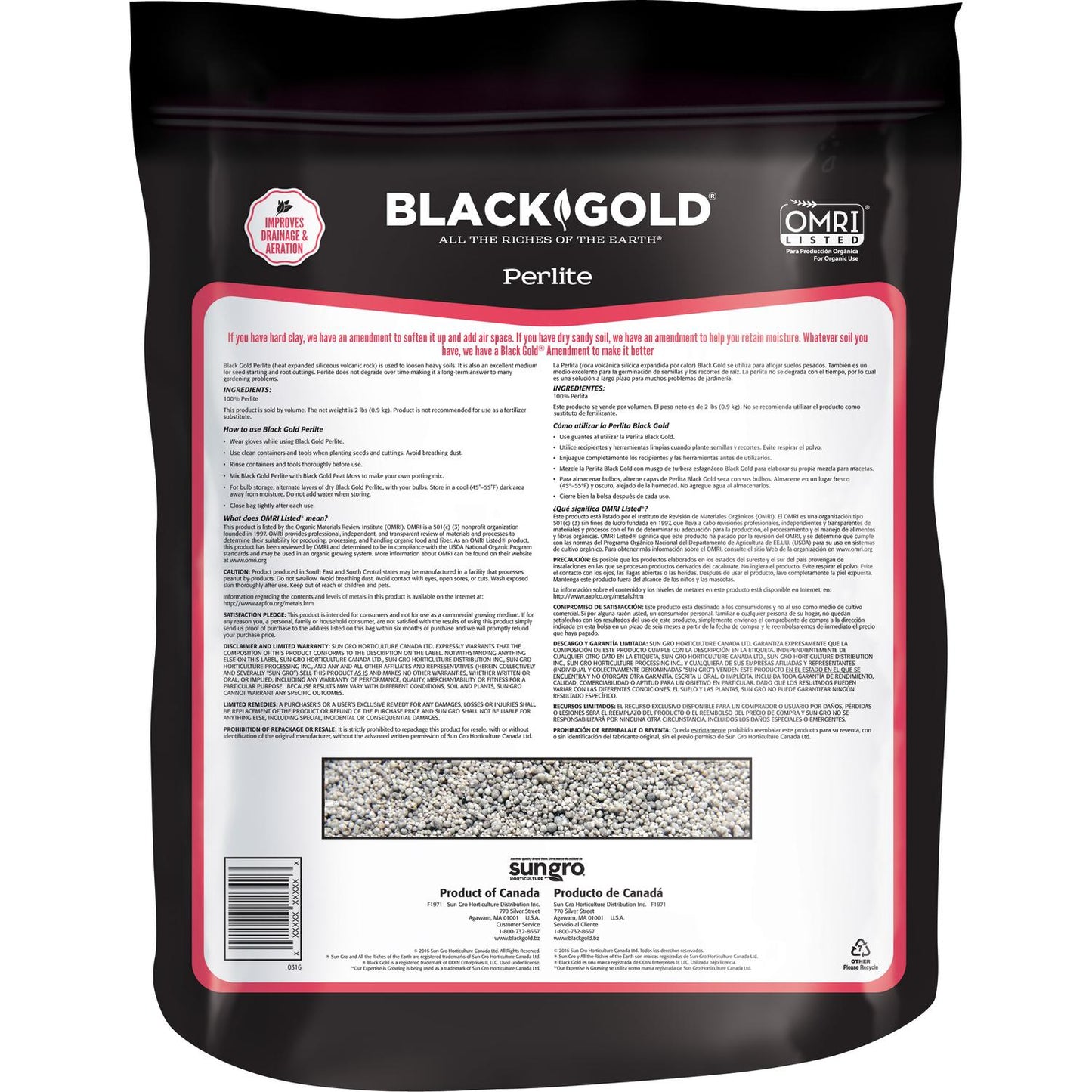  Black Gold Organic Perlite 8 Qt