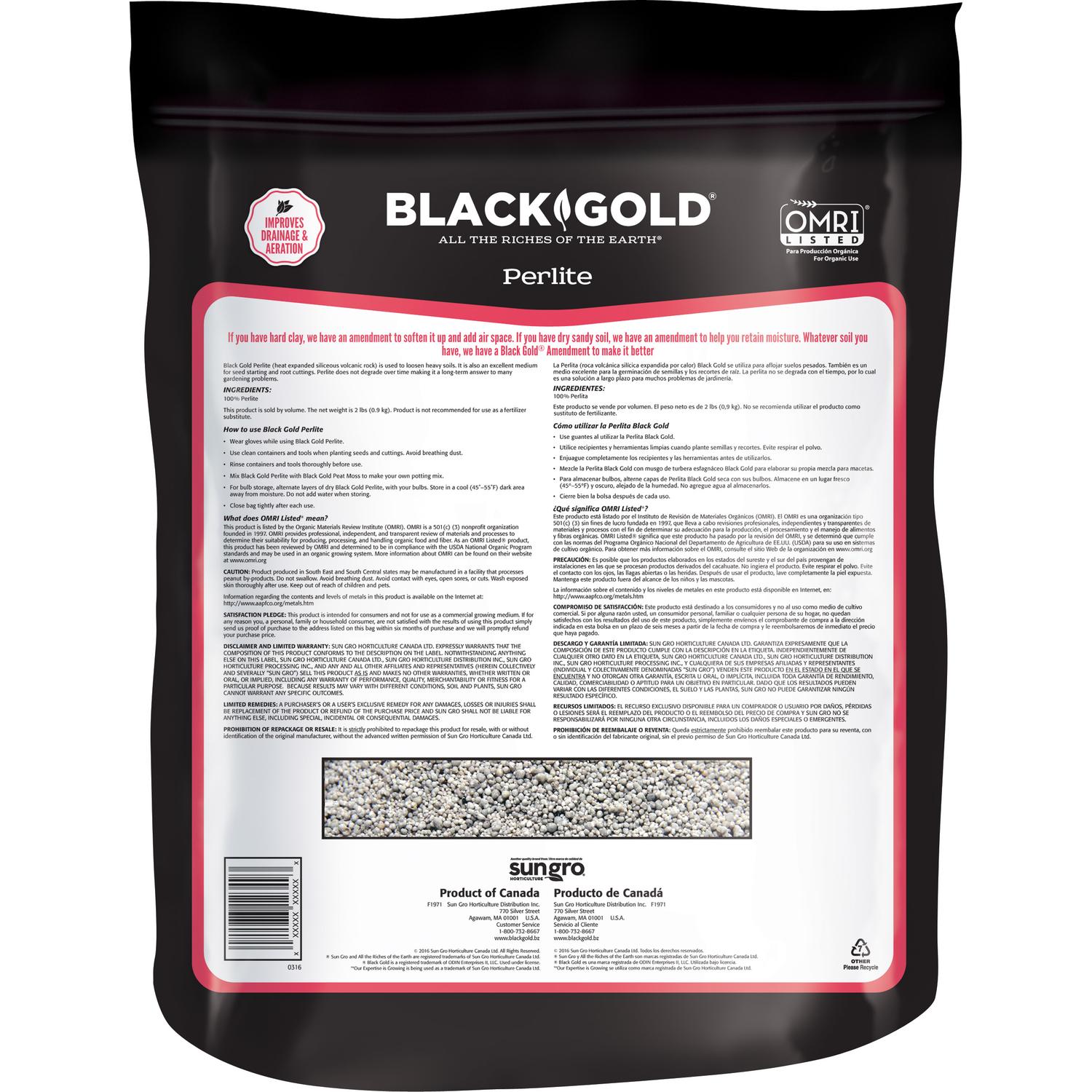  Black Gold Organic Perlite 8 Qt