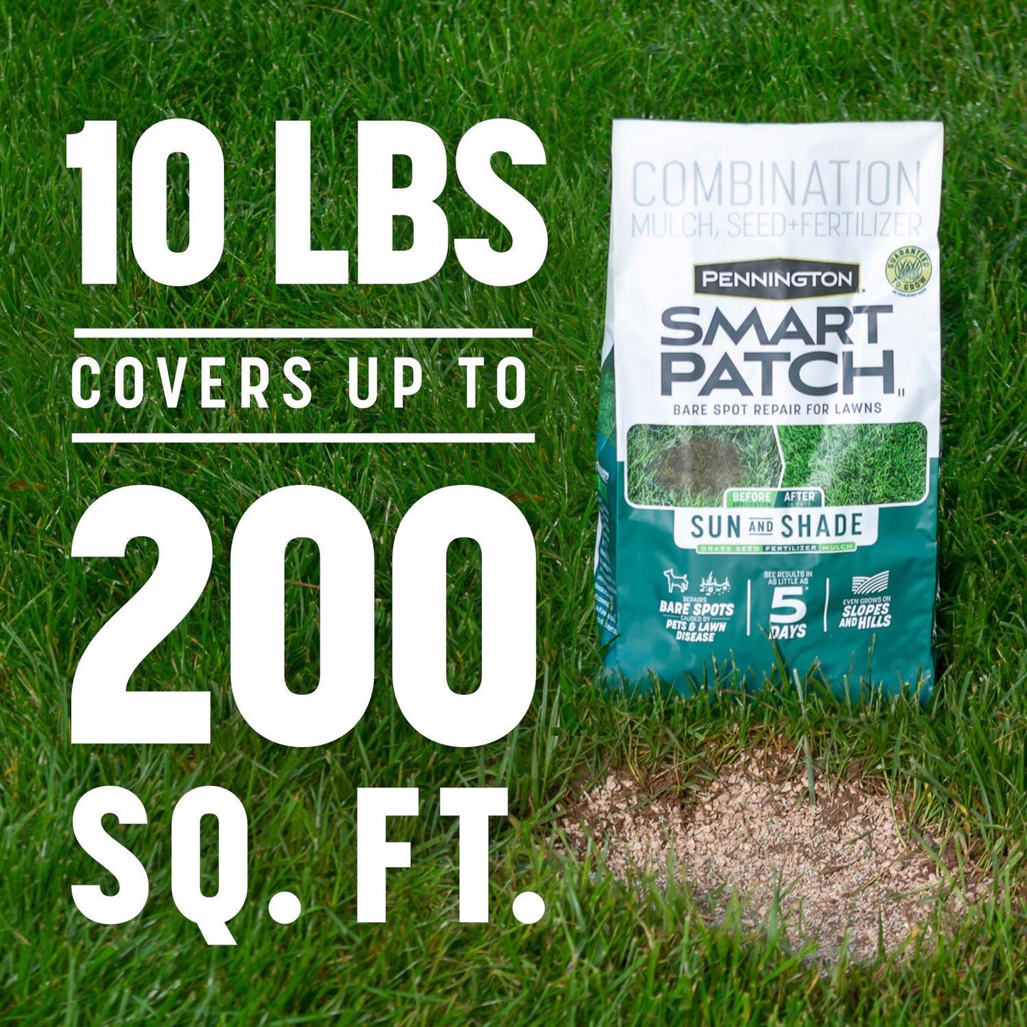  Pennington Smart Patch Mixed Sun Or Shade Seed/Fertilizer/Mulch Repair Kit 10 Lb