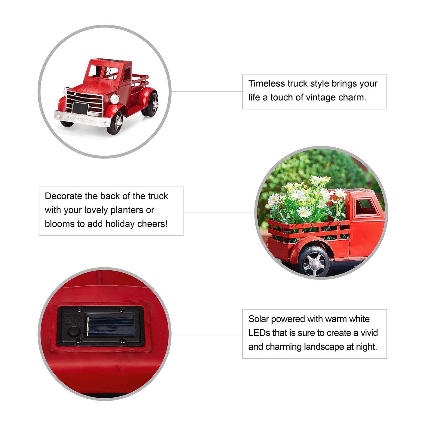  Glitzhome 9.25 In. H Red Iron/Plastic Plant Stand