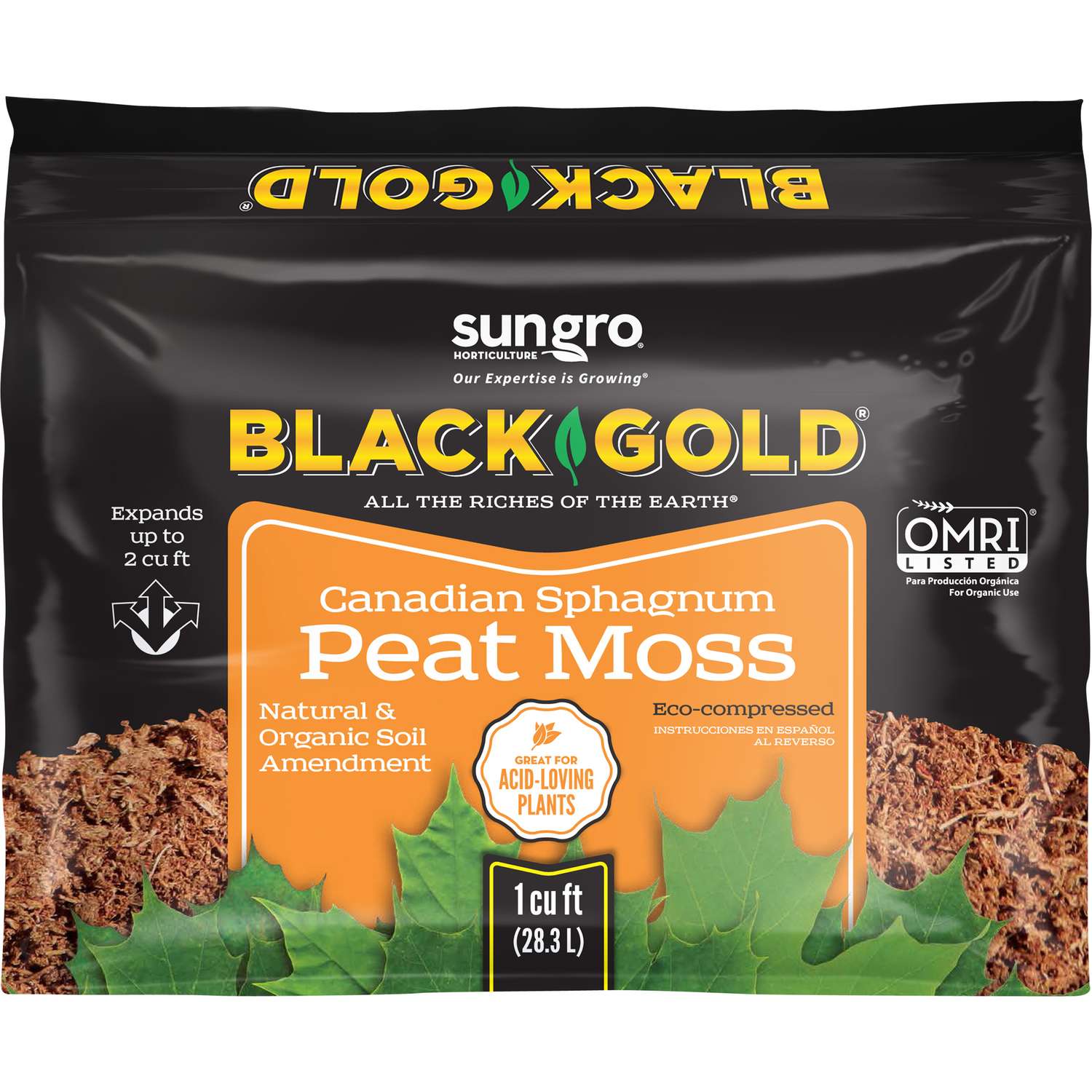  Black Gold Organic Canadian Sphagnum Peat Moss 1 Cu Ft