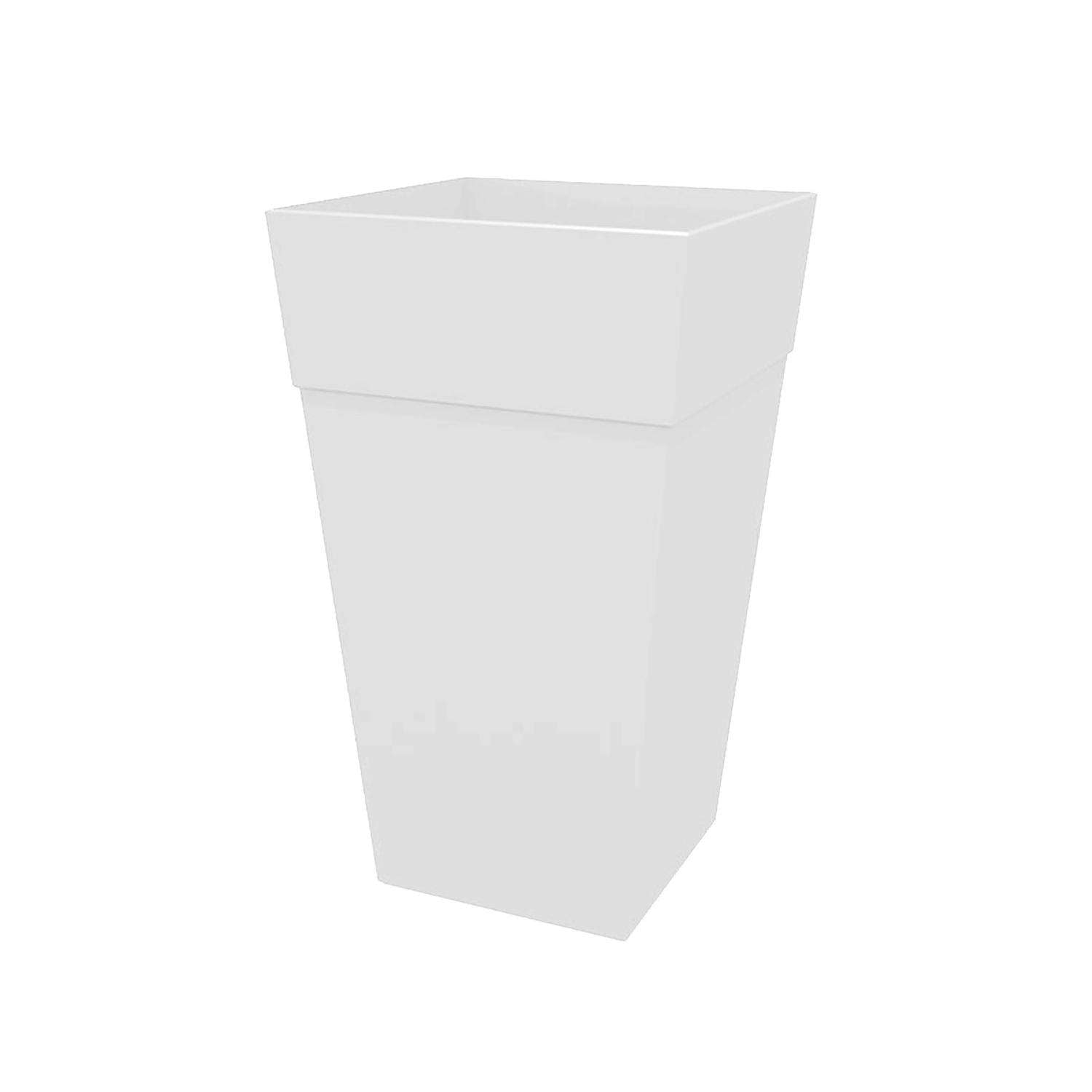  Bloem Finley 25 In. H X 14.65 In. W X 14.65 In. D Resin Tall Tapered Planter Casper White