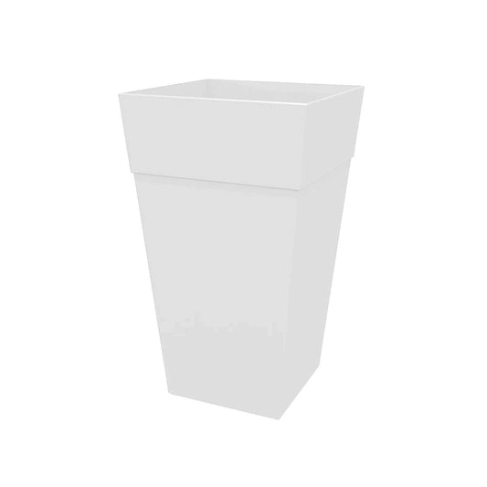  Bloem Finley 25 In. H X 14.65 In. W X 14.65 In. D Resin Tall Tapered Planter Casper White