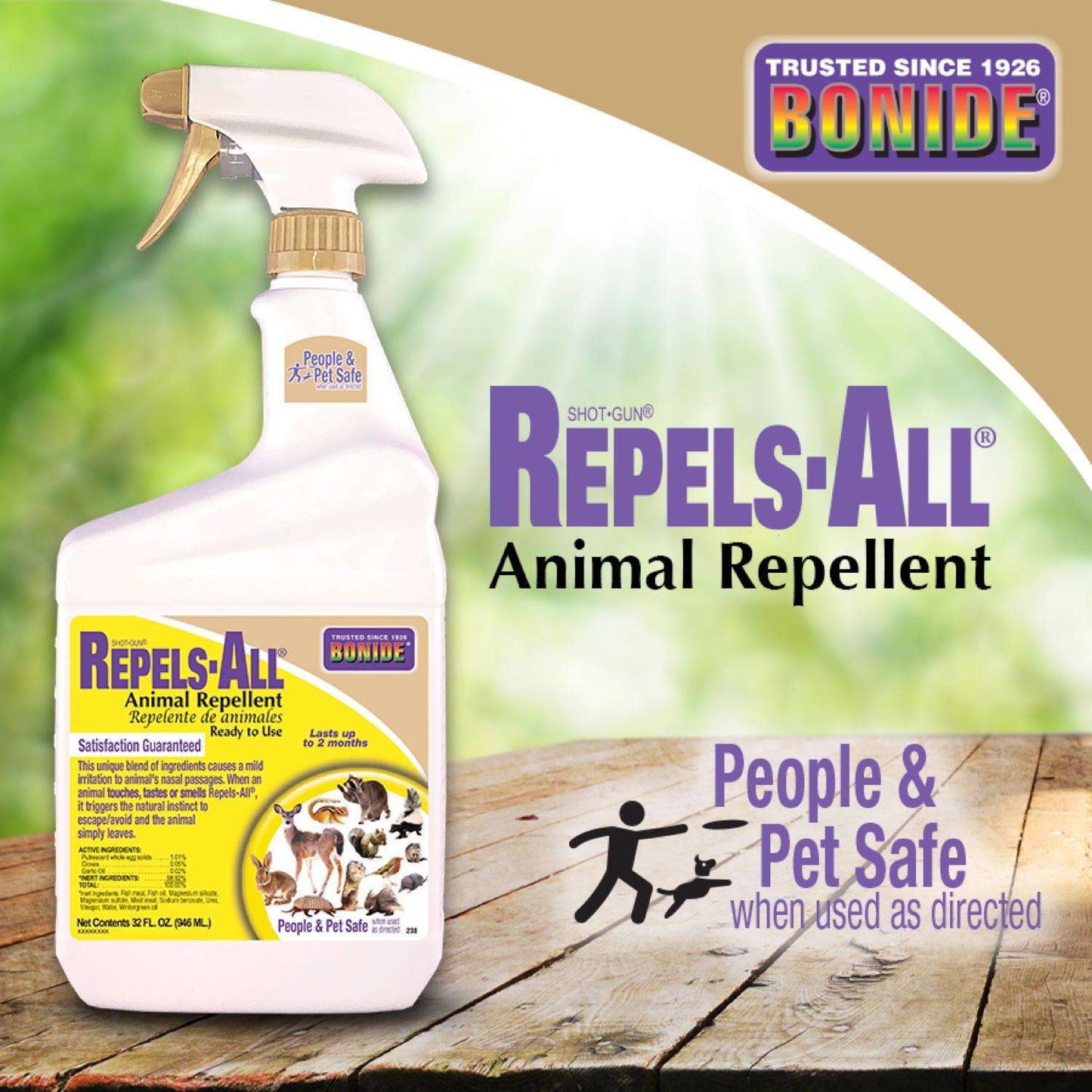  Bonide Repels-All Animal Repellent Spray For Most Animal Types 32 Oz