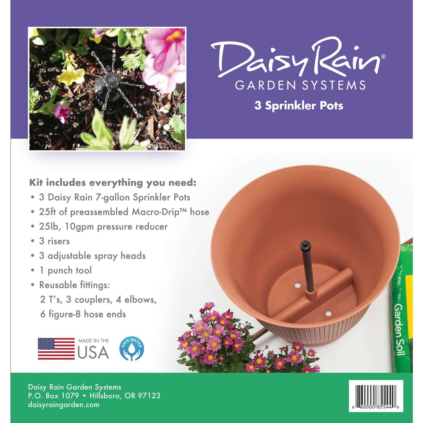  Daisy Rain Garden Systems 18.75 In. H X 18.25 In. W X 18.25 In. D Plastic Flower Pot Terracotta