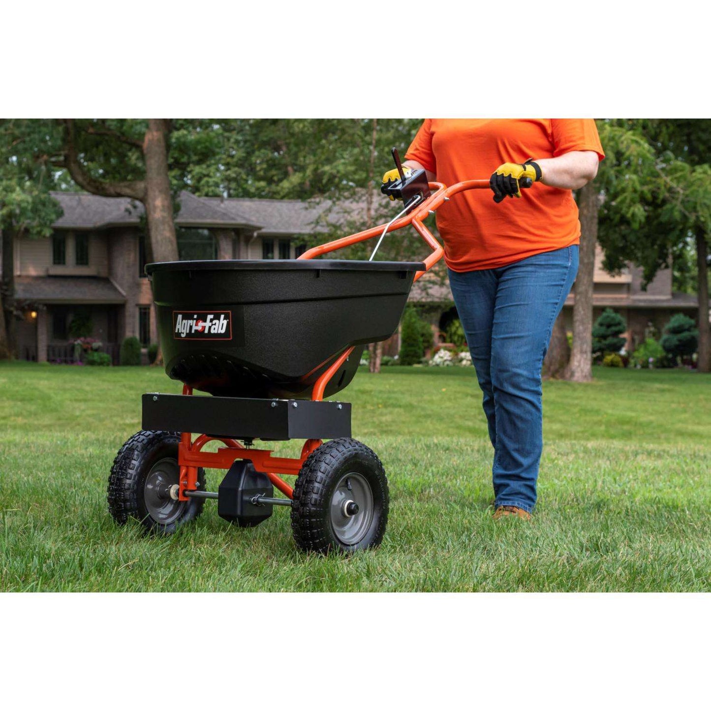  Agri-Fab 12 Ft. W Push High-Output Spreader For Fertilizer/Ice Melt/Seed 130 Lb. Cap.