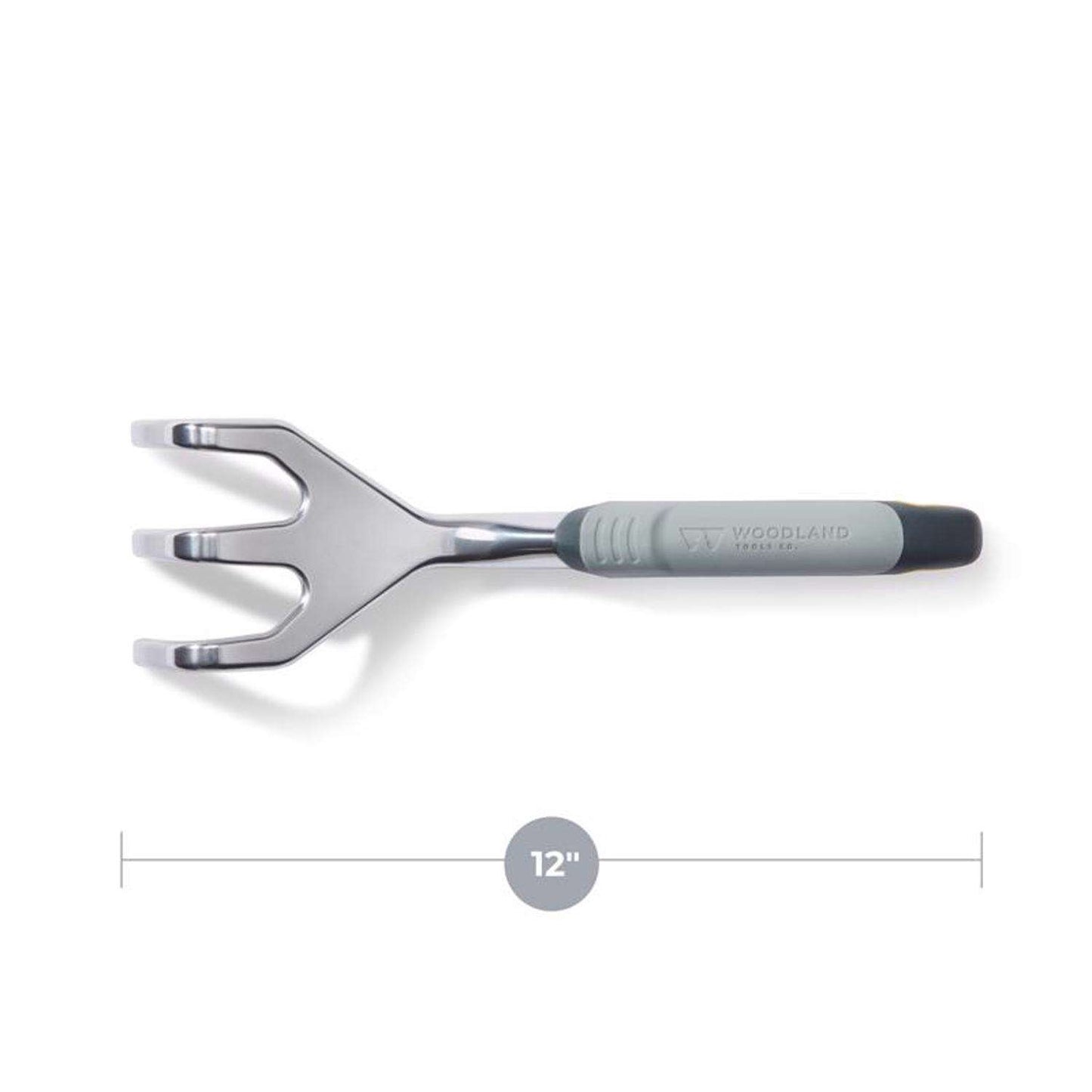  WOODLAND TOOLS 3 Tine Aluminum Cultivator 5 In. Rubber Handle