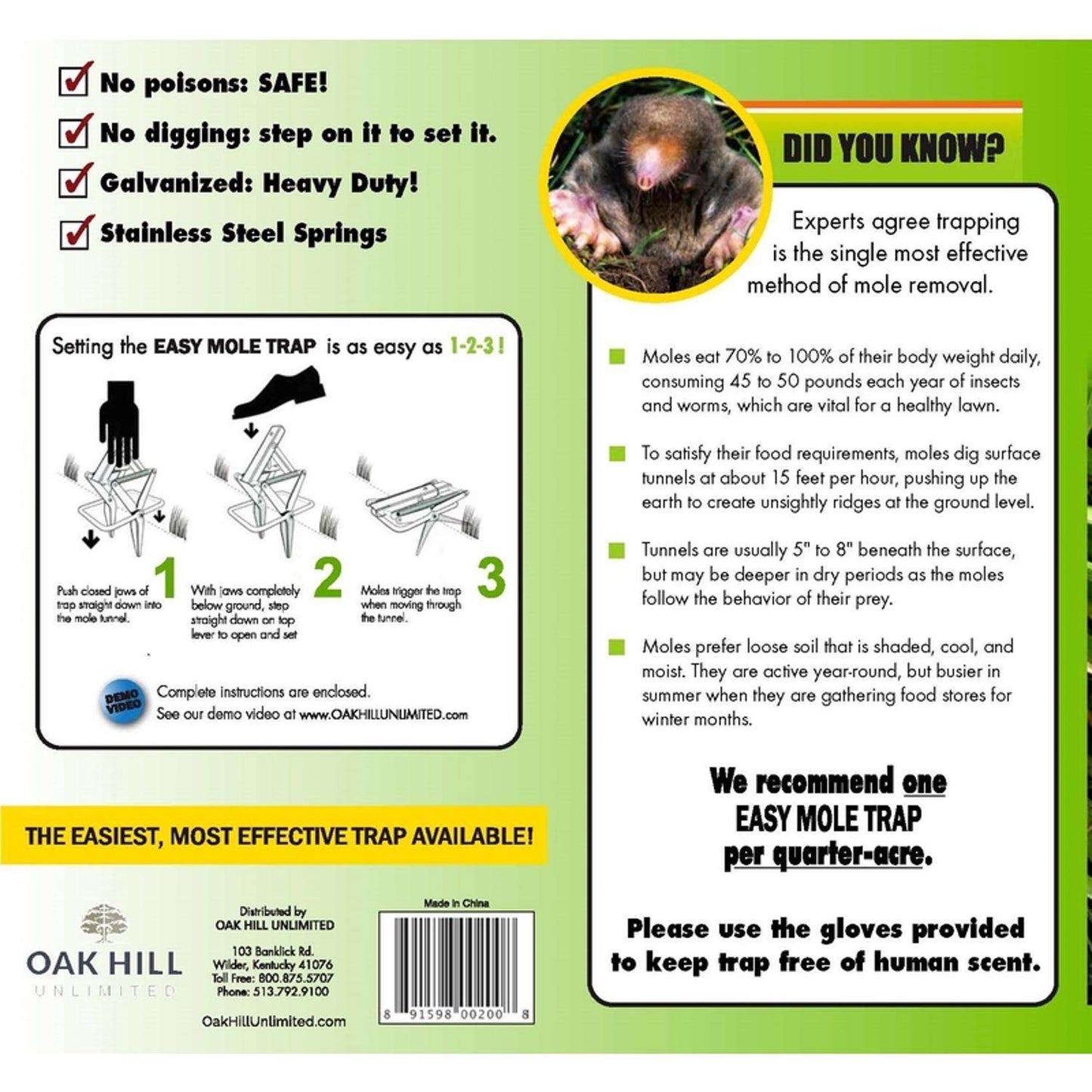  Easy Mole Trap Small Scissor-Style Animal Trap For Moles 1 Pk