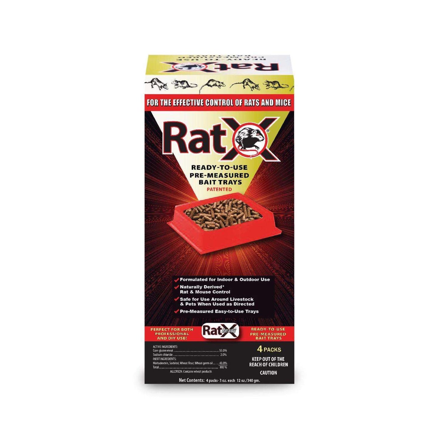  RatX Non-Toxic Bait Pellets For Mice And Rats 12 Oz 4 Pk