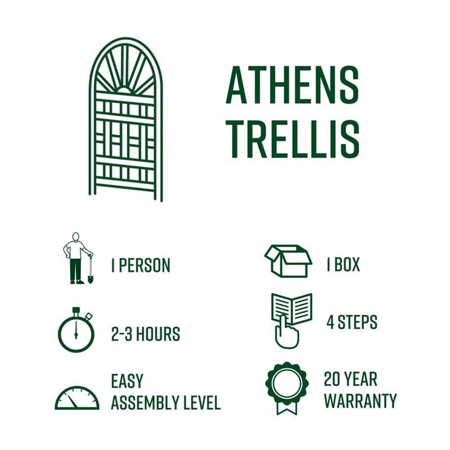  Vita Athens 77.25 In. H White Vinyl Garden Trellis