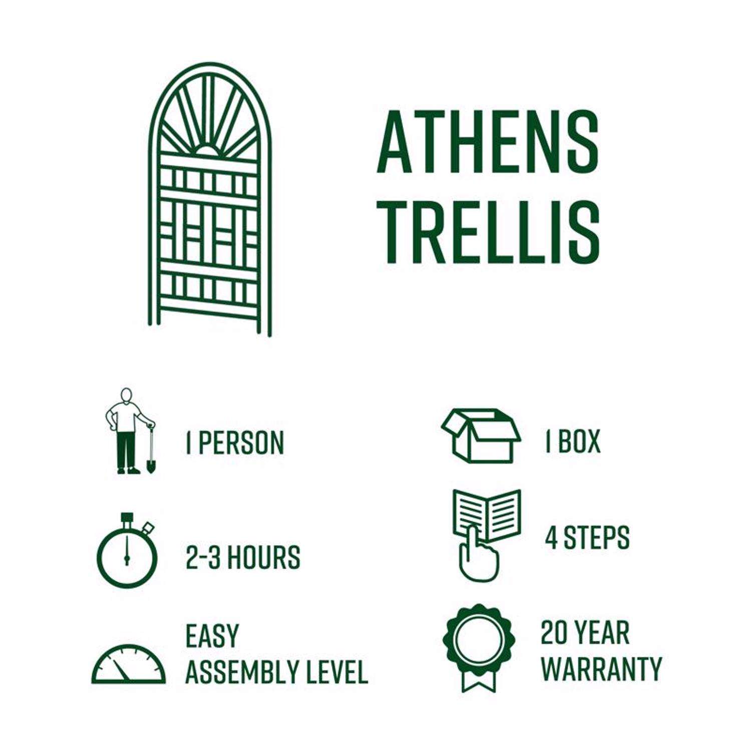  Vita Athens 77.25 In. H White Vinyl Garden Trellis
