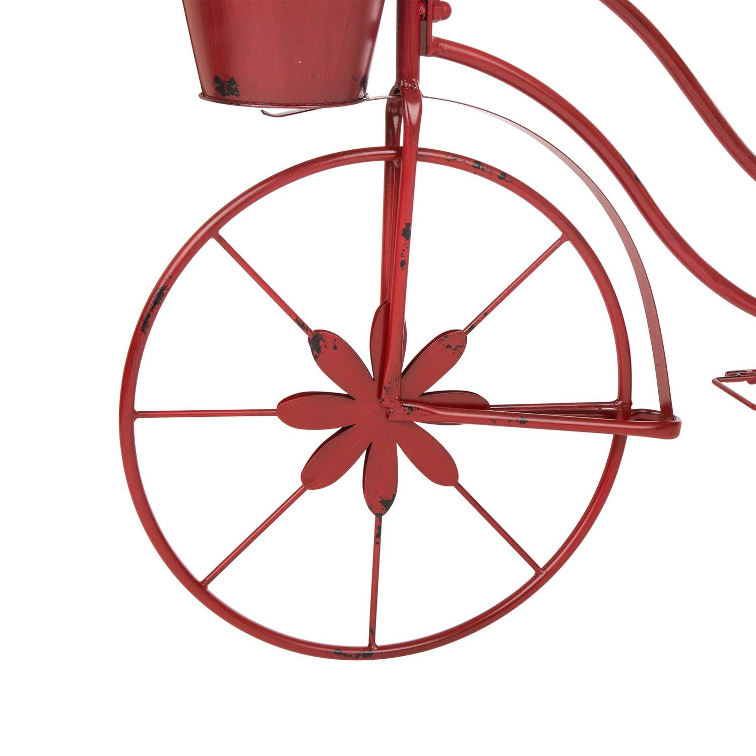  Glitzhome 36.61 In. W X 18.43 In. D Metal Bicycle Garden Planter Red