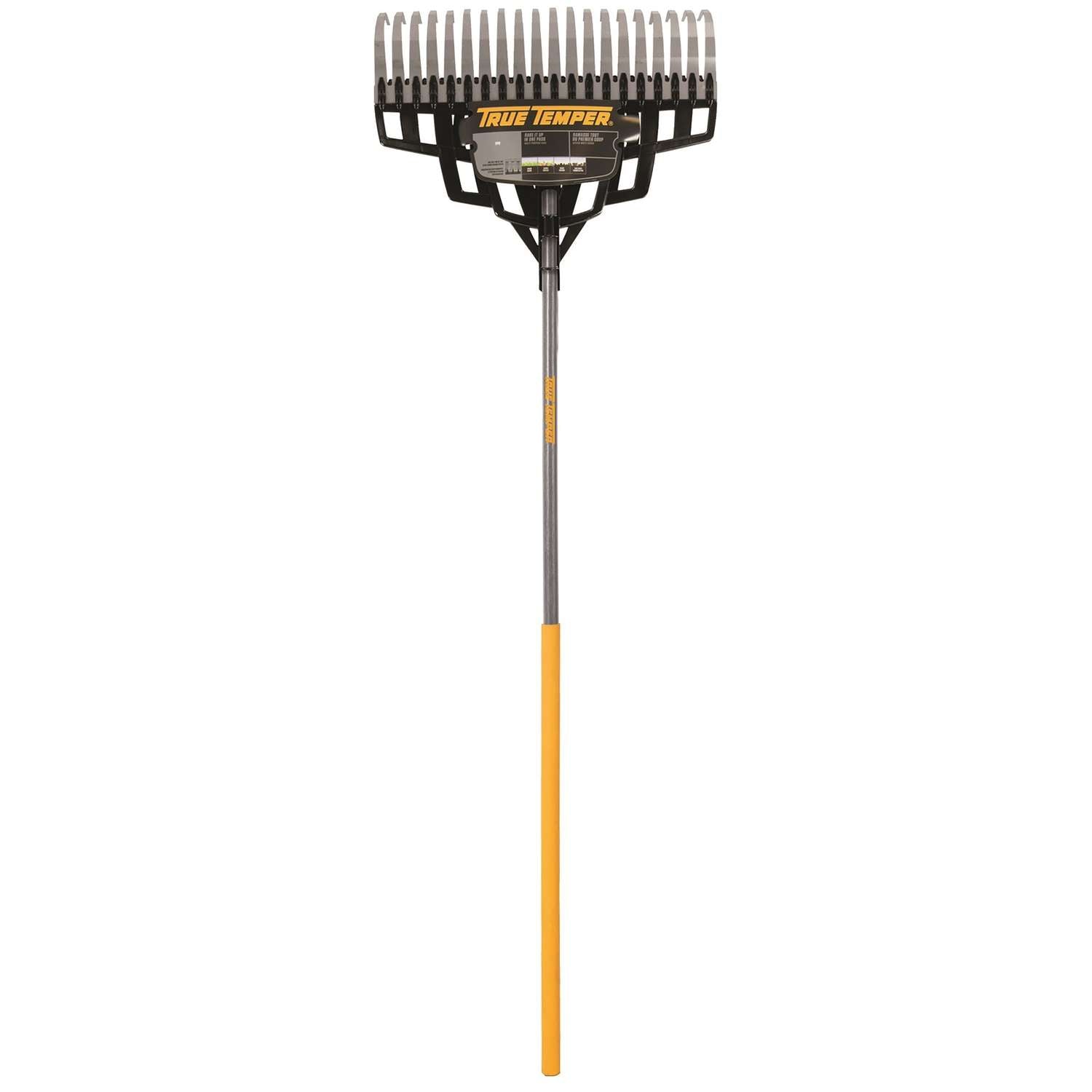  True Temper 65.25 In. 20 Tine Steel Lawn Rake Wood Handle