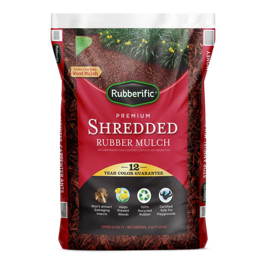  Rubberific Red Shredded Rubber Mulch 0.8 Cu Ft